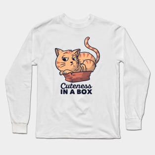 Cuteness In A Box Funny Cat Gift Long Sleeve T-Shirt